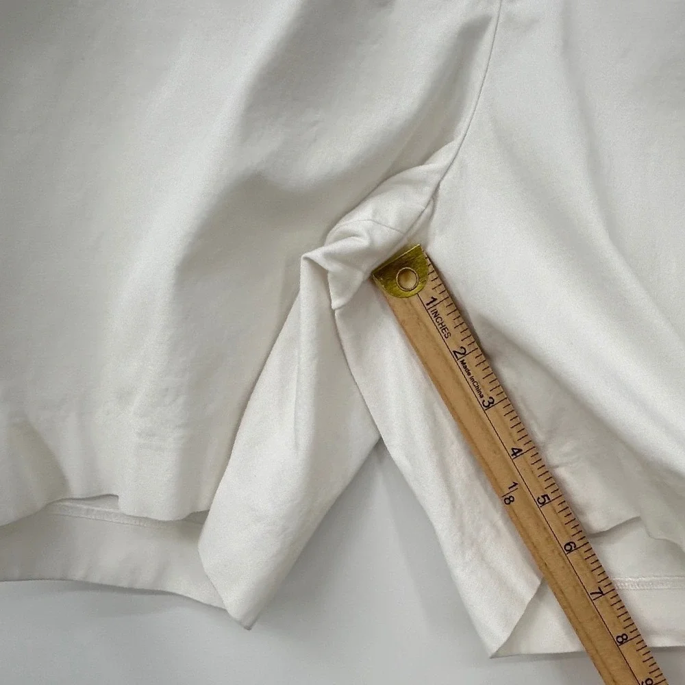 Talbots Perfect Short Womens 14 White Chino Bermuda Mid Rise Cotton Blend Shorts - Picture 8 of 8